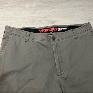 Men's Wrangler Performance Series Straight Casual Pants Size W38 L32 Grey Cotton